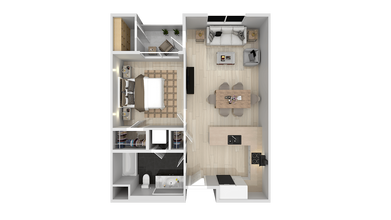 1 Bedroom 1 Bath A floor plan